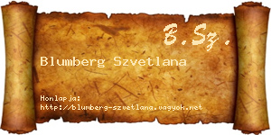 Blumberg Szvetlana névjegykártya